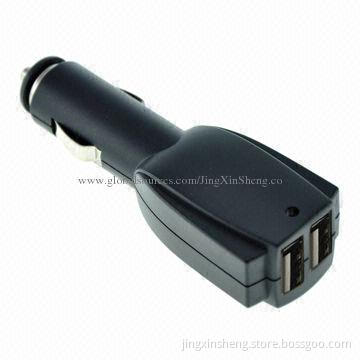 USB In-car Charger for iPhone/iPad with 12 to 24V DC Input, Indicator Light